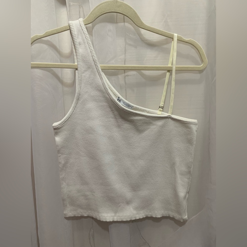 Zara White Ribbed Tank